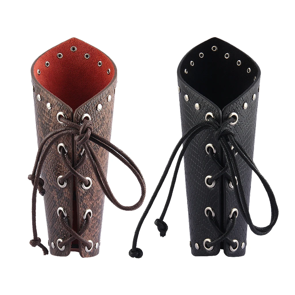 

PU Leather Metal Wrist Belt Gothic Gauntlet Cuff Bracer Arm Wristband Armor Protector for Cosplay Kids Halloween Fancy Dress