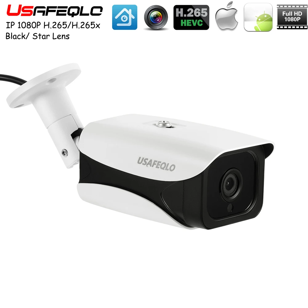Usafeqlo 1080P POE мини Starlight уровень IP камера H.265 + 2.0MP Sony IMX307 Водонепроницаемая CCTV