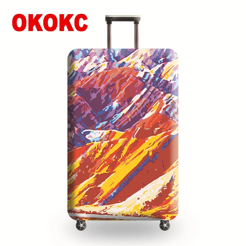 Чехол OKOKC для чемодана эластичный плотный подходит чемоданов 22 25 дюймов чехол