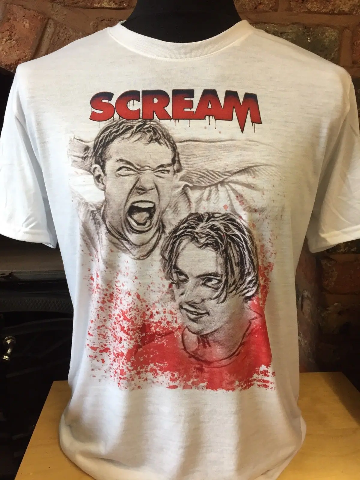 Футболка с изображением фильма Крик. Billy &amp Stu. S-XXL. Удобная футболка Ghostface Horror Skeet