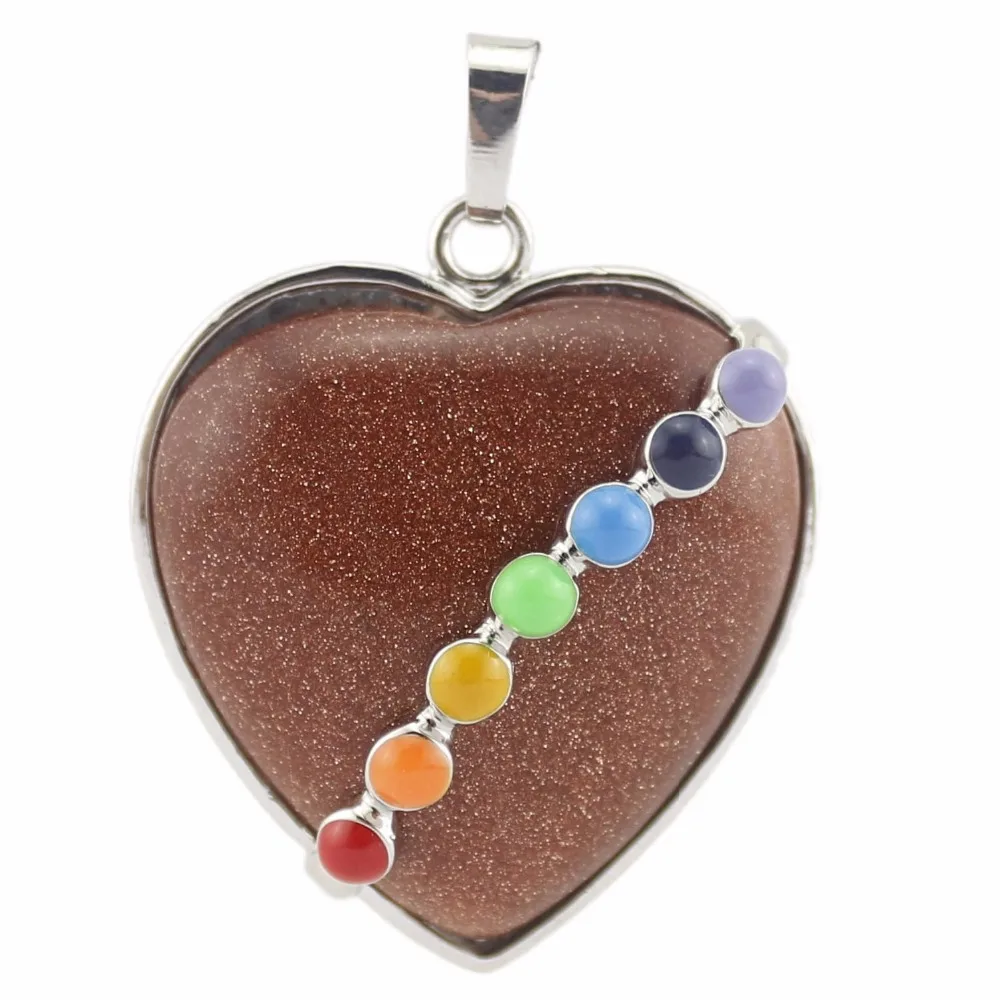 Исцеляющий баланс камень reiki Подвески настоящий натуральный 7 чакры сердце точка