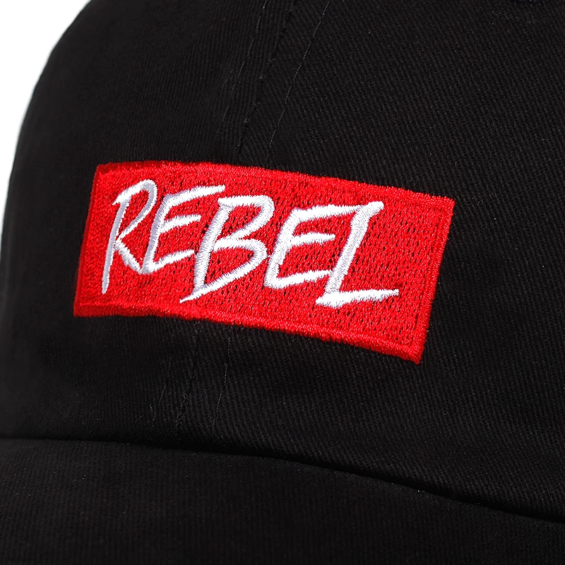 Регулируемая хлопковая кепка REBEL для мужчин и женщин Разноцветные бейсболки с