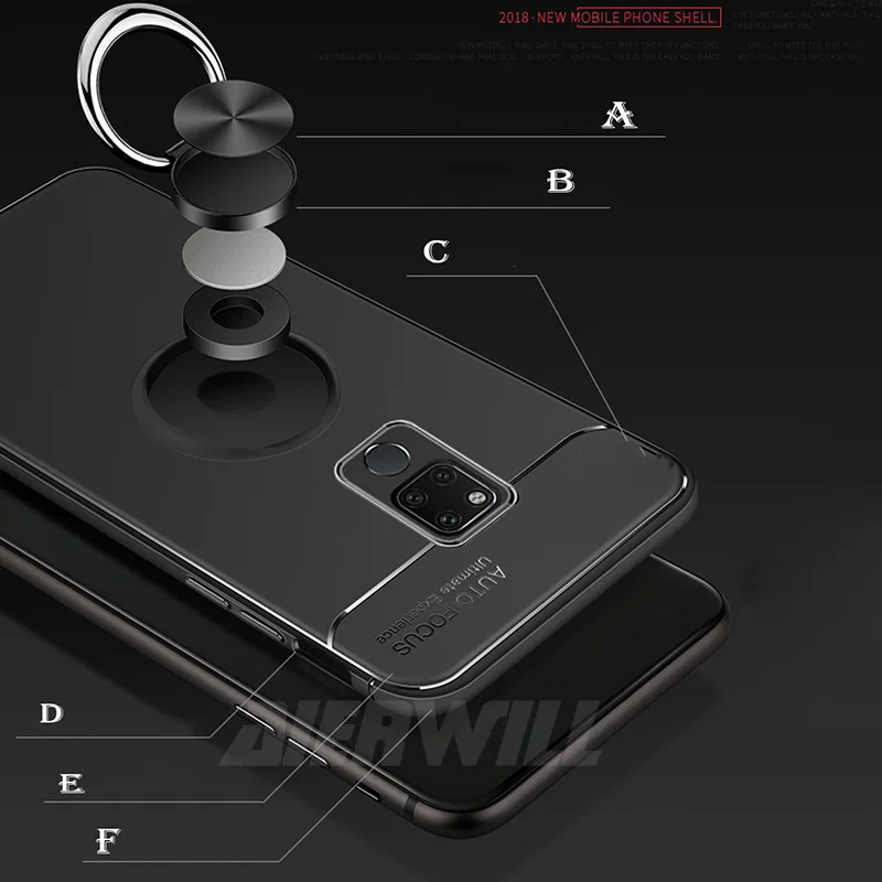 Car Hold Case For Huawei mate 20 Pro Finger Ring Magnet Armor Anti-Fall Soft Shockproof cover Mate pro case |