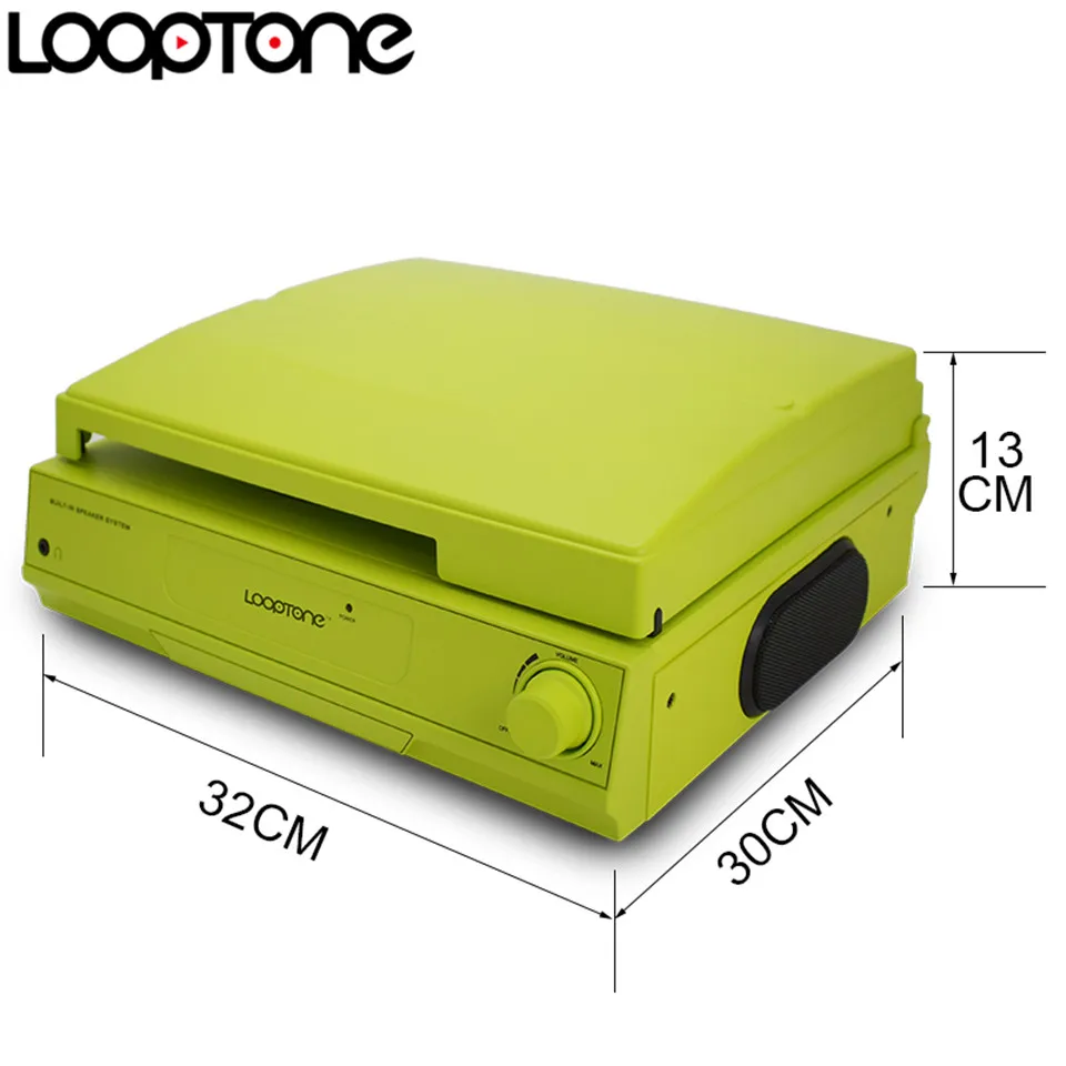 LoopTone Виниловый проигрыватель с 2 встроенными динамиками Кассетная запись LP