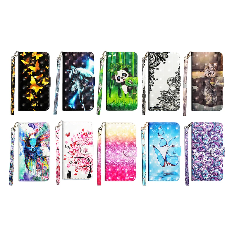 Кожаный чехол книжка для Fundas Nokia 7 Plus Coque 6 2018 2 3 5 9 с 3d изображением тигра панды кота