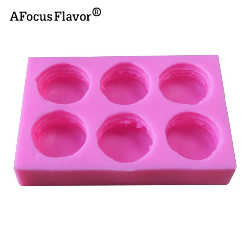 

1 Pc 6 Hole Hamburger Silicone Mold 3d Macaron Soap Form Mold Cake Decoration Chocolate Stencil Biscuit Baking mold for soap