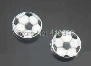 

Wholesale 8mm 100pcs/lot Enamel Football sport slide charm