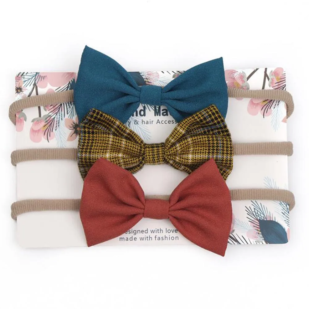3 шт./компл. повязка на голову для маленьких девочек, разноцветные банты с бантиком, повязка на голову принцессы для детей, шикарный головной убор-лента для волос, аксессуары