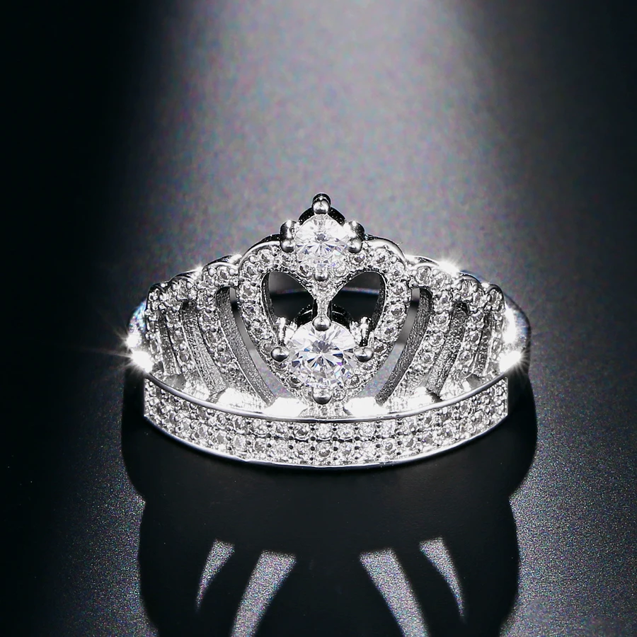 Kinel Hot Exquisite Crown Ring 925 Sterling Silver Wedding Bands Engagement Rings For Women Vintage Jewelry 2017 New | Украшения и