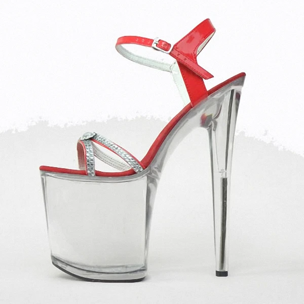 The unique design is super high and 20cm, with a thick base of diamond-encrusted and high-heeled Dance Shoes