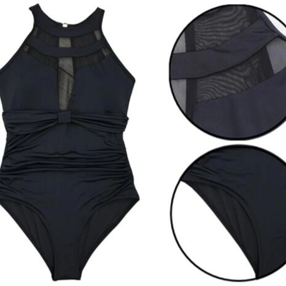 Сетчатый Цельный купальник женский купальный костюм тонкий Монокини maillot de bain femme