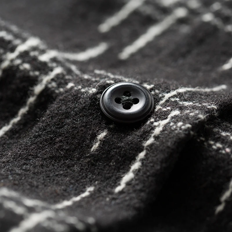 Мужская свободная рубашка без марки черная осенне зимняя повседневная Толстая