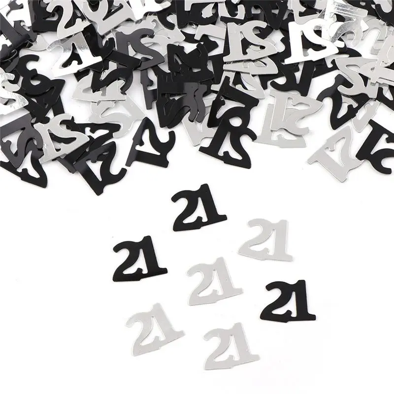 21 black 15 г леди MenNumber цифровой 16 18 30 60 YearsOld посыпать металлик конфетти стол разброс взрослых Happy День рождения украшения - Цвет: 21 black