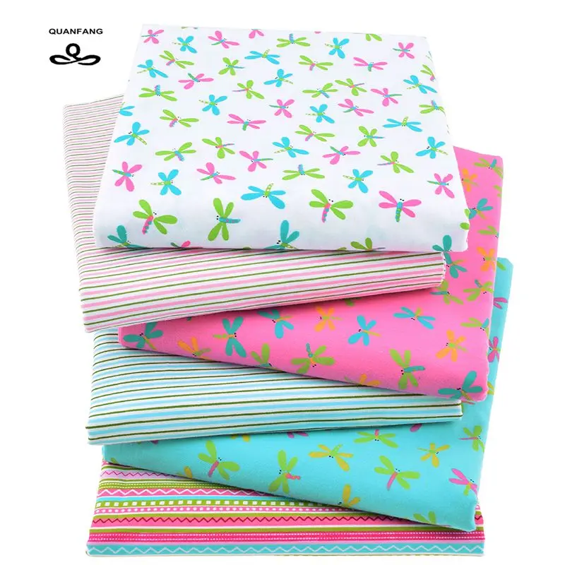 Саржевая хлопковая ткань с принтом для шитья кукол детское постельное белье