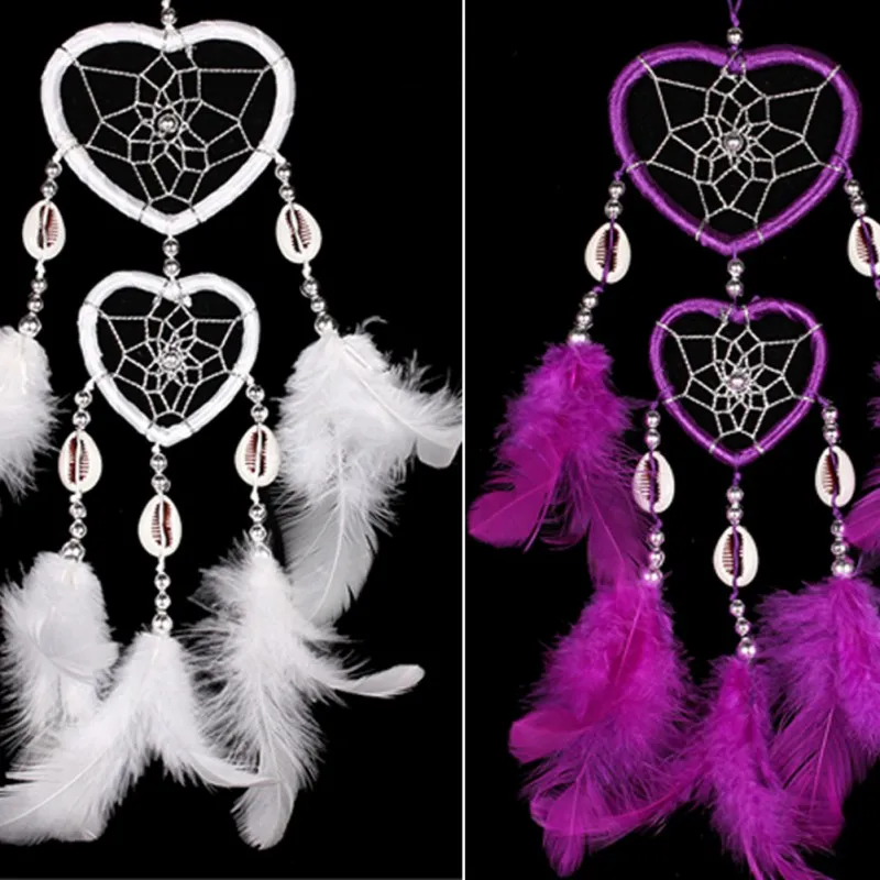 2020 New 6Color Handmade Colorful Dreamnet Wind Chimes Indian Style Feather Pendant Dream Net Hanging Gift Home Decor | Дом и сад
