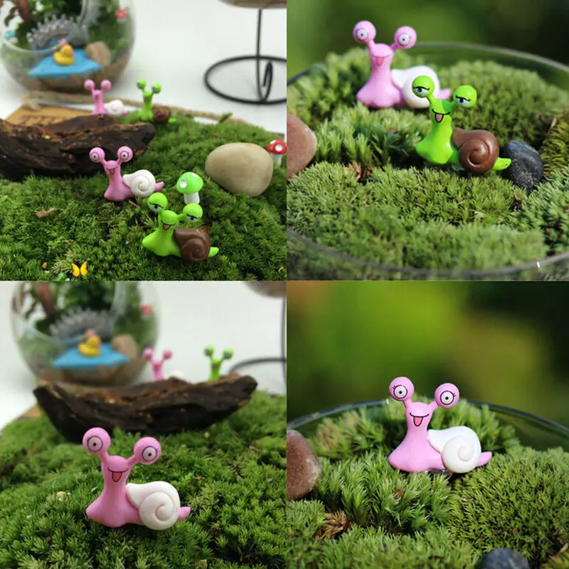 1PC Random Color Miniature Snail 1pcs Figurine Decor Fairy Garden Dollhouse Ornament | Дом и сад
