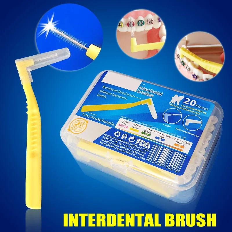 Горячая 20 шт l образная межзубная Щетка Oral Floss Flosser зубная щетка для чистки зубов