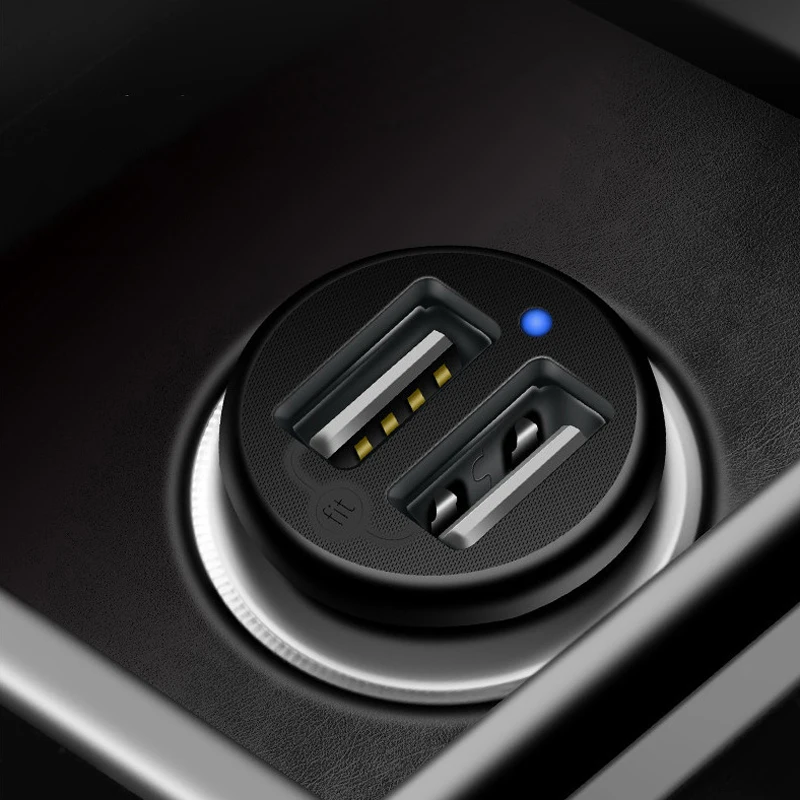 Универсальный мини автомобильный двойной USB разъем зарядное устройство 5 в 2,4 А Высокое качество со светодиодным светильник адаптер питания для автомобиля грузовик ATV Лодка 12-24 В