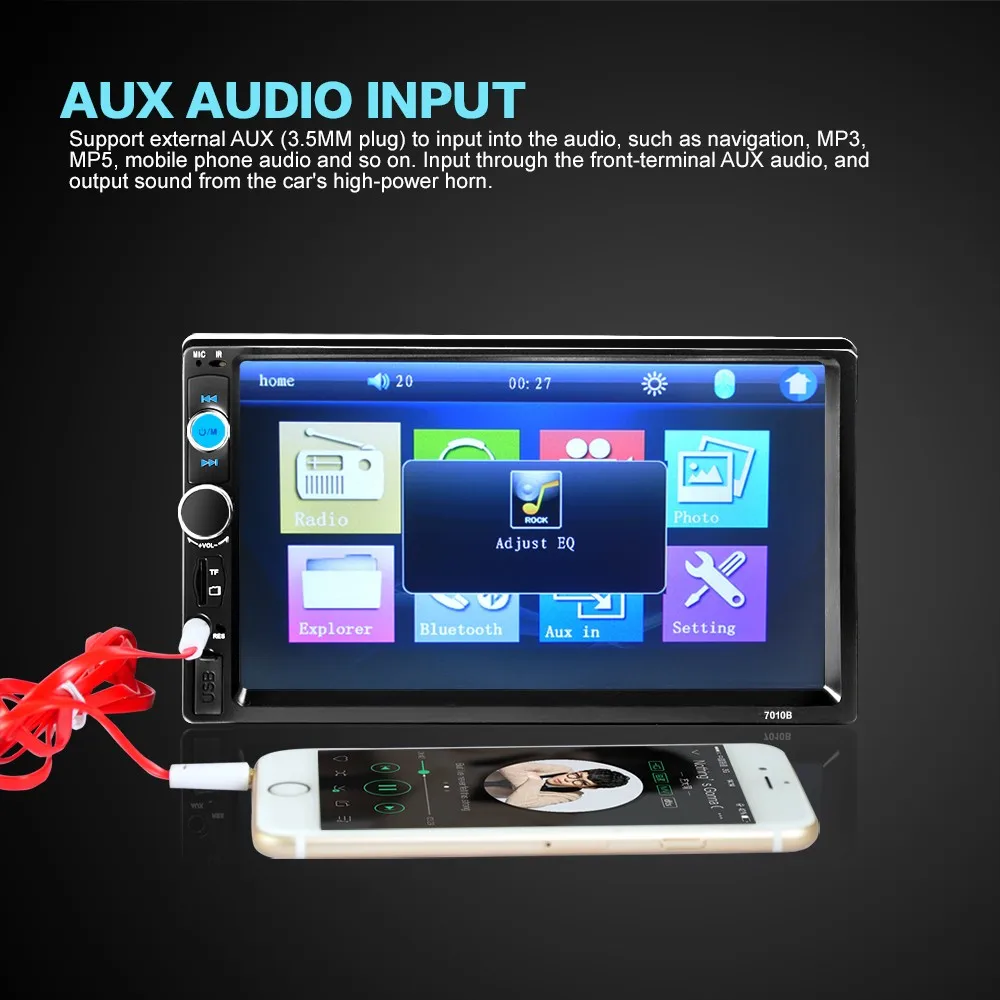 2 DIN Автомобильный Радио плеер HD авто камера заднего вида Bluetooth FM MP3 MP4 MP5 Аудио видео USB Авто Электроника Авторадио