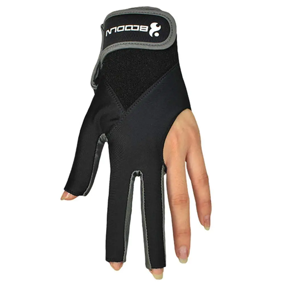Single Left Hand Billiard Glove Three Finger Snooker Gloves Elastic Billiards Fitness Smooth For Men And Women | Спорт и развлечения