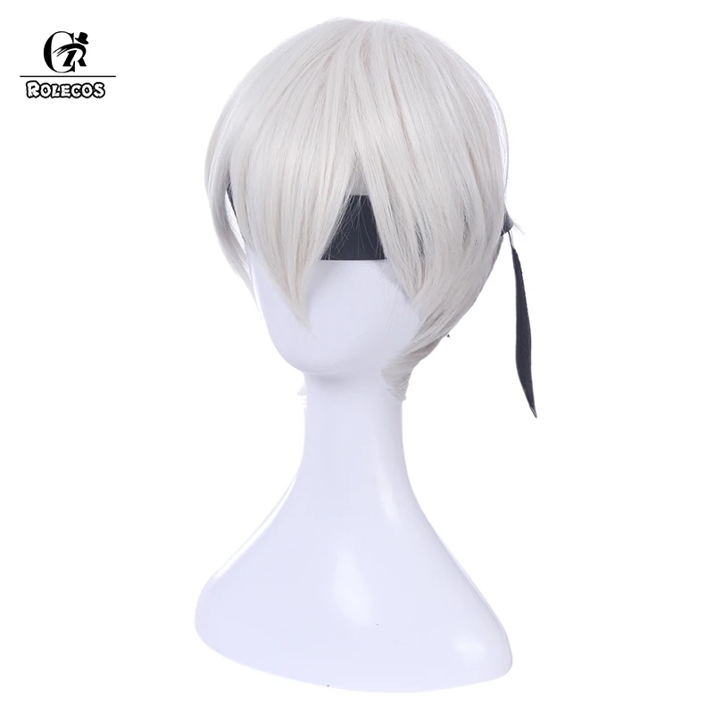 ROLECOS Nier Automatas Cosplay головной убор 9S синтетические волосы белые короткие 30 см для