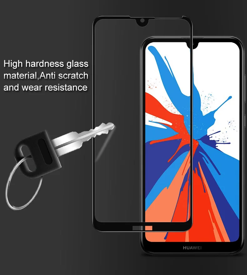 Полная защита IMAK Для huawei Y7 закаленное стекло для клея полная защита huawei Y7 Pro Prime Защитная пленка для экрана Fundas