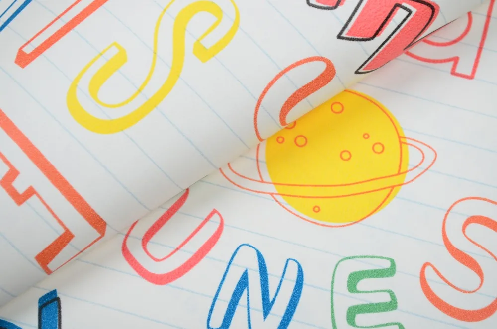 Цветные обои с буквенным принтом для девочек и мальчиков детская комната 30x20