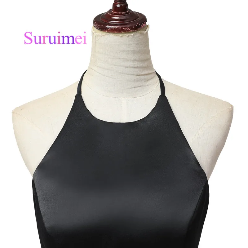 2018 г. Элегантные Лидер продаж Halter платья Robe De Soiree без рукавов атласная line
