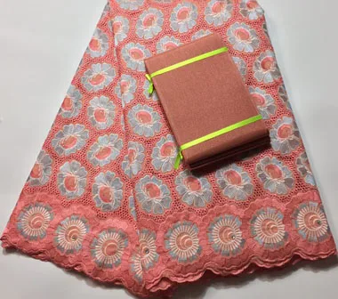 Нигерии кружевной ткани новейшее швейцарское вуаль 2019 персик швейцарская