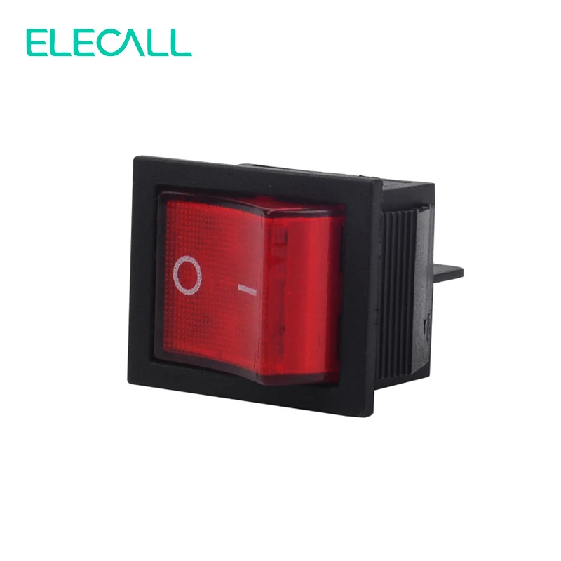ELECALL KCD4 16A 250VAC/20A 125VAC Красный кнопочный клавишный переключатель 4 Pin выключатель