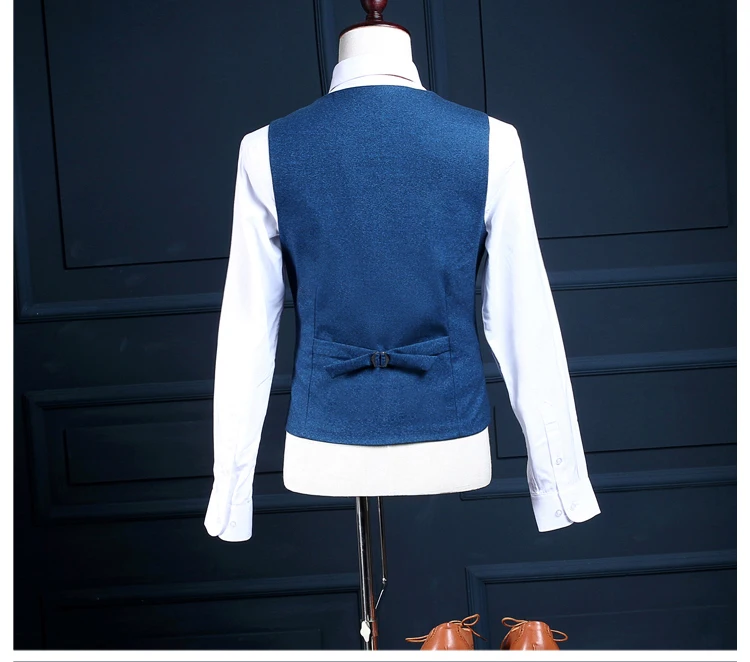 

Loldeal (jacket+pants+vest) New fashion men suit spring autumn blue suits casual slim fit prom groom party man wedding suit