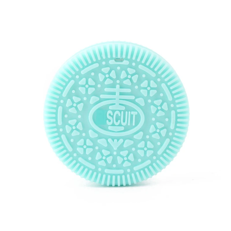blue cookie Силиконовые Прорезыватели для зубов, 1 шт., в форме животных из мультфильмов, без бисфенола, пустышка, с зажимом, для изготовления кроликов, оленей, Прорезыватель для зубов, енота, крошечный стержень, детский Прорезыватель - Цвет: blue cookie