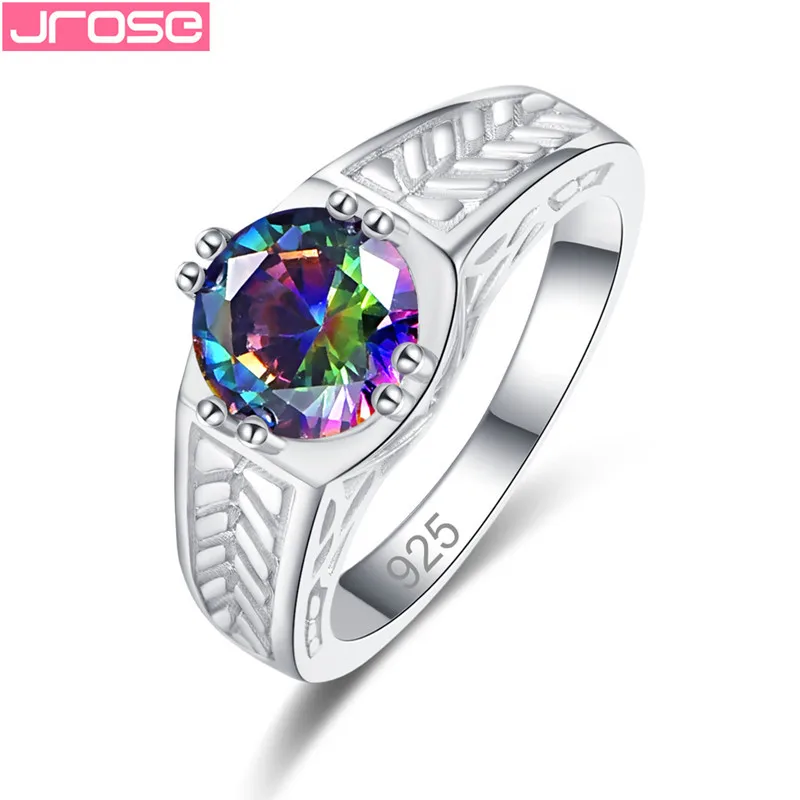 

JROSE Vintage Silver Color Exquisite Bijoux Fashion Round Wedding & Engagement Rings For Women Made With Cubic Zirconia Jewelry