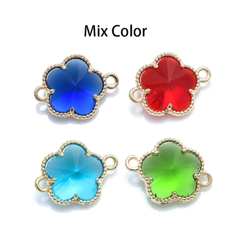 Mix Color 1 4 шт счастливый цветок подвески-соединители аксессуары для самостоятельного изготовления ювелирных изделий ручной работы ювелирных изделий женский браслет серьги - Цвет: Mix Color 1