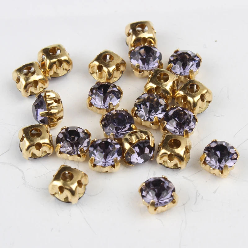 Горный хрусталь с танзанитом 4/5/6/7/8 мм|sew on rhinestone|sew onrhinestone sew |