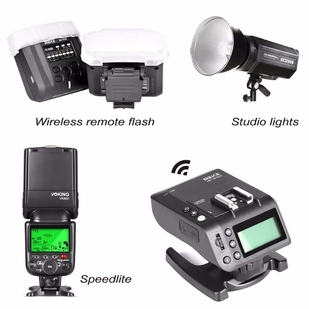 Meike MK-GT620 2.4GHz Wireless Hot Shoe Flash Trigger Kit Transmitter Receiver for Nikon D5300 D200 D7100 Digital SLR Cameras |
