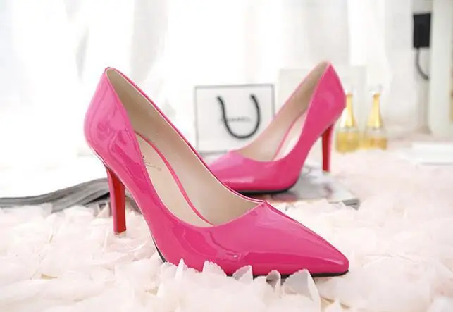 2015 new fashion sexy shoes candy color Europe and the trend of high-heeled Asakuchi pointed | Обувь