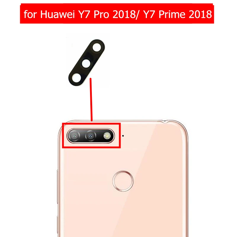 2 шт. для камеры huawei Y7 Pro/Y7 Prime, стеклянные линзы для задней камеры, стеклянные линзы с клеем, запасные части для ремонта