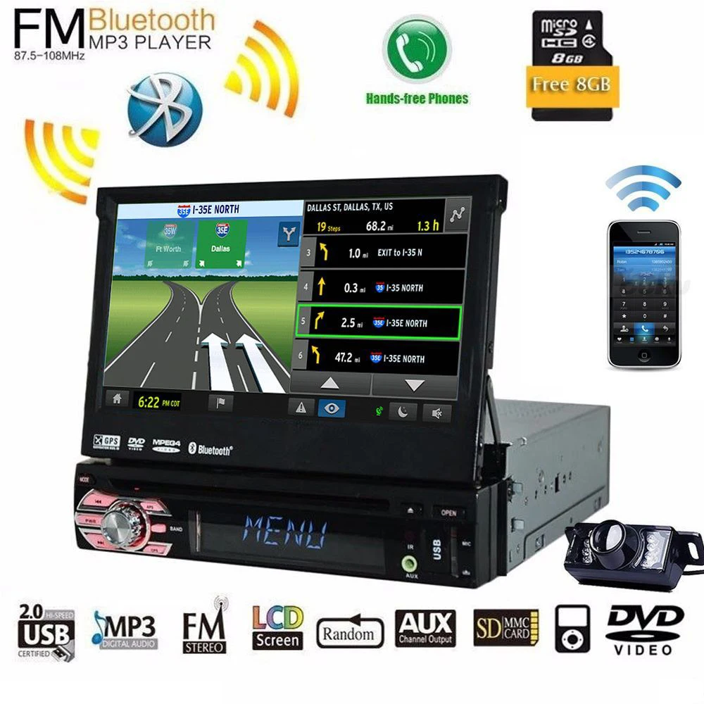 Цифровой экран кассета магнитофон Bluetooth Автомобильный gps Навигация стерео аудио