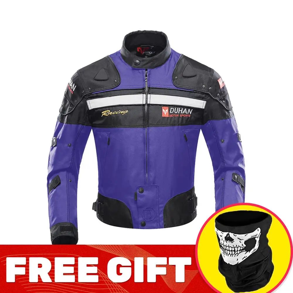 D-020 Blue Jacket DUHAN мотоциклетная куртка, Мужская Защитная Экипировка, мотоциклетная куртка, мотоциклетная куртка, ветрозащитная, морозостойкая, туристический, мотоциклетный, для верховой езды - Цвет: D-020 Blue Jacket