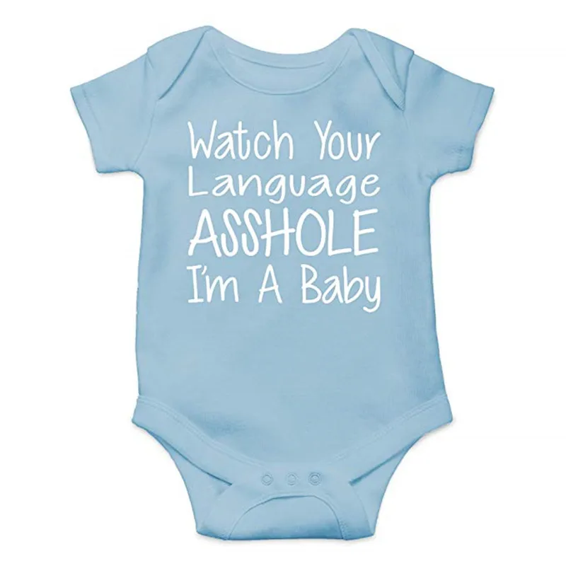 YSCULBUTOL часы вашего языка мудак im a baby Боди милая детская одежда от 0 до 12 месяцев для