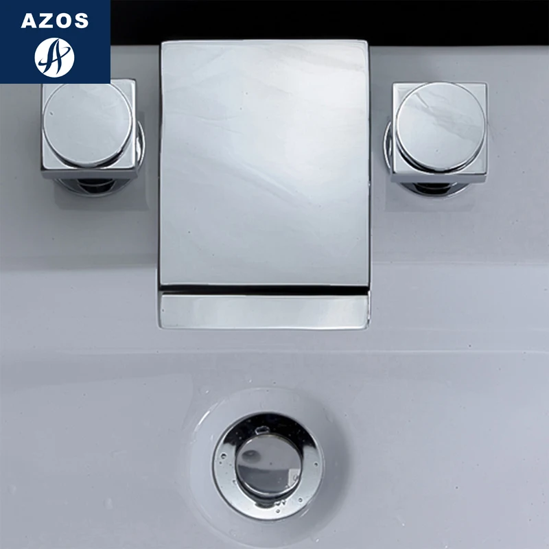 Azos Split FaucetWaterfall латунный хромированный переключатель холодной и горячей воды