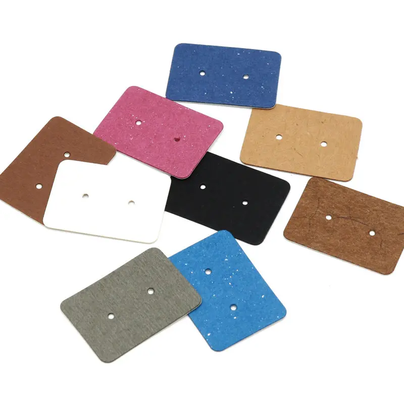 

New Product 100Pcs 2.5x3.5cm Blank Kraft Paper Ear Studs Card Hang Tag Jewelry Display Earring Cards Favor Label Tags 9Colors