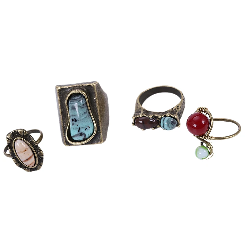 Наборы колец для женщин хрустальные металлические аксессуары пальцев на лето и