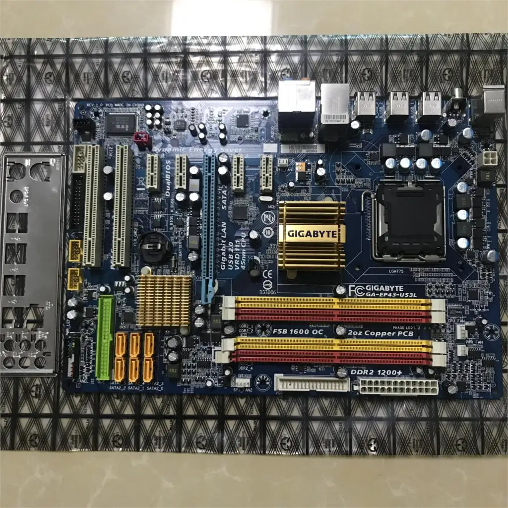 LGA 775 DDR2 для Intel P43 б/у Gigabyt GA-EP43-US3L 100% оригинальная материнская плата настольного