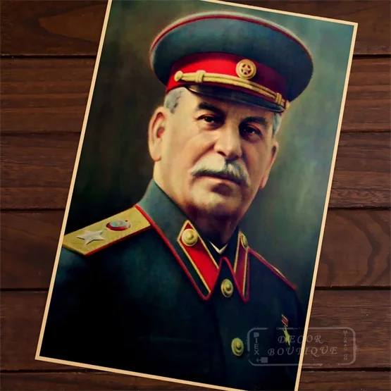 Золотой Советский полководец Сталин Стандартный портрет революционный лидер WW2 Ретро ВИНТАЖНЫЙ ПЛАКАТ из крафт-бумаги DIY настенный домашний бар Декор подарок - Цвет: Золотой