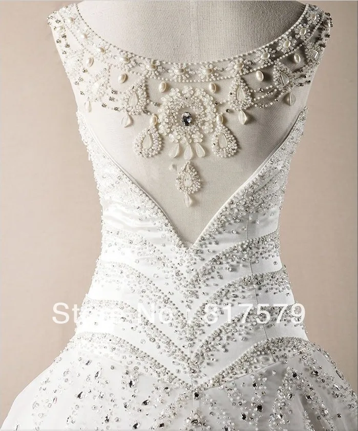 2014 New Trend Custom Design Real Sample Long Train Full Beading Luxury Wedding Dress | Свадьбы и торжества