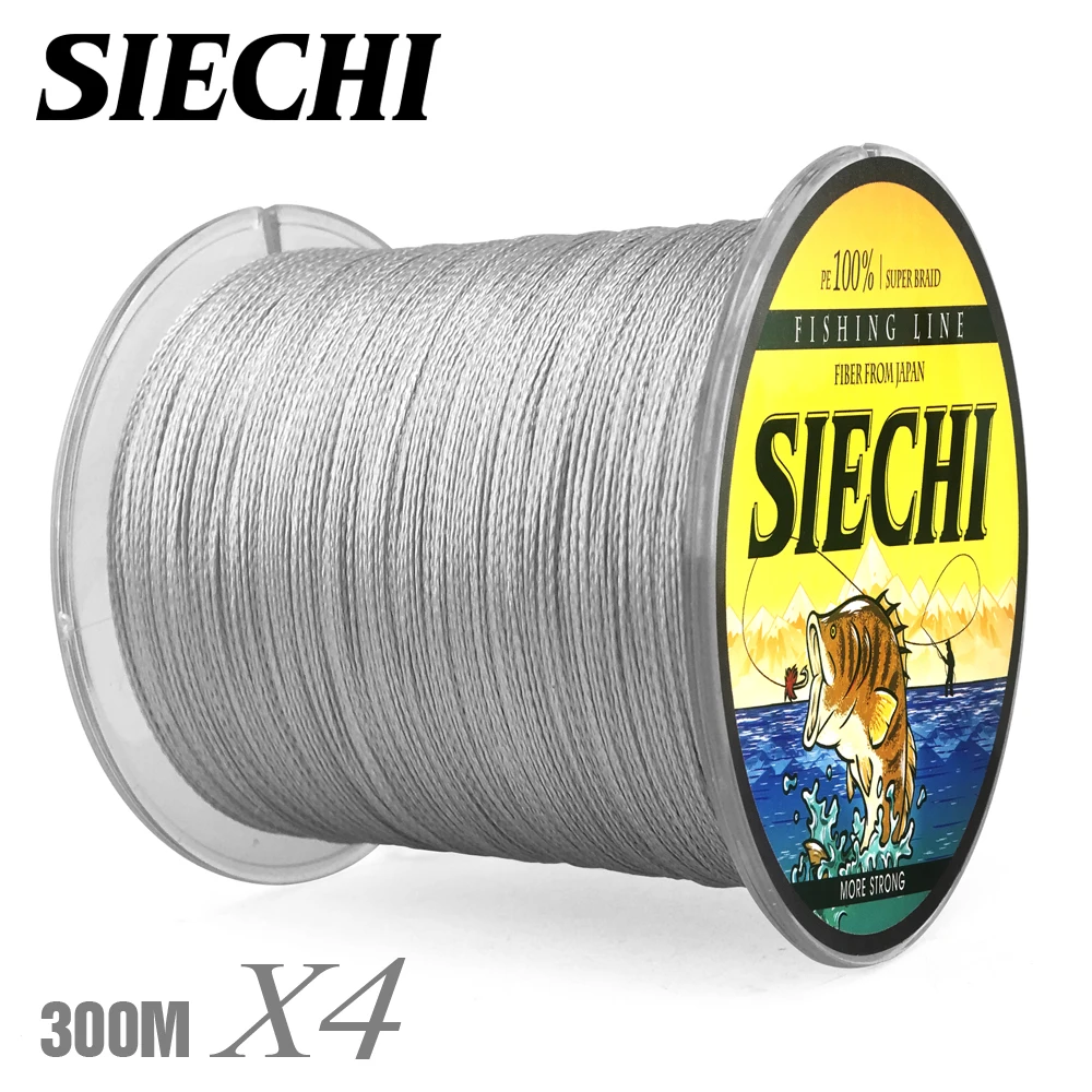 SIECHI 4 пряди 300 м 100% ПЭ Экстремальная плетеная рыболовная леска для морской и