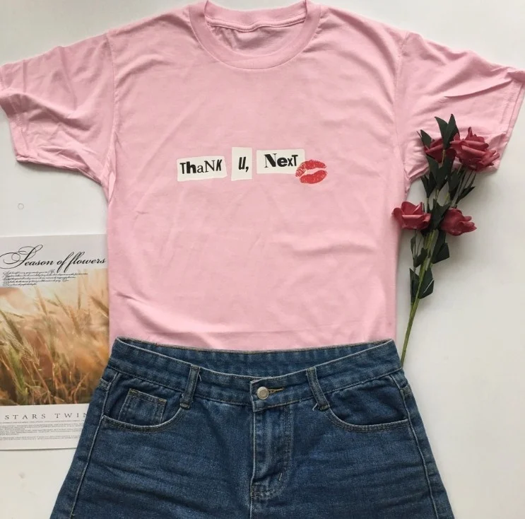 Футболка унисекс с надписью Kiss Rip Cool Lip Thank U Next 1 шт. | Женская одежда