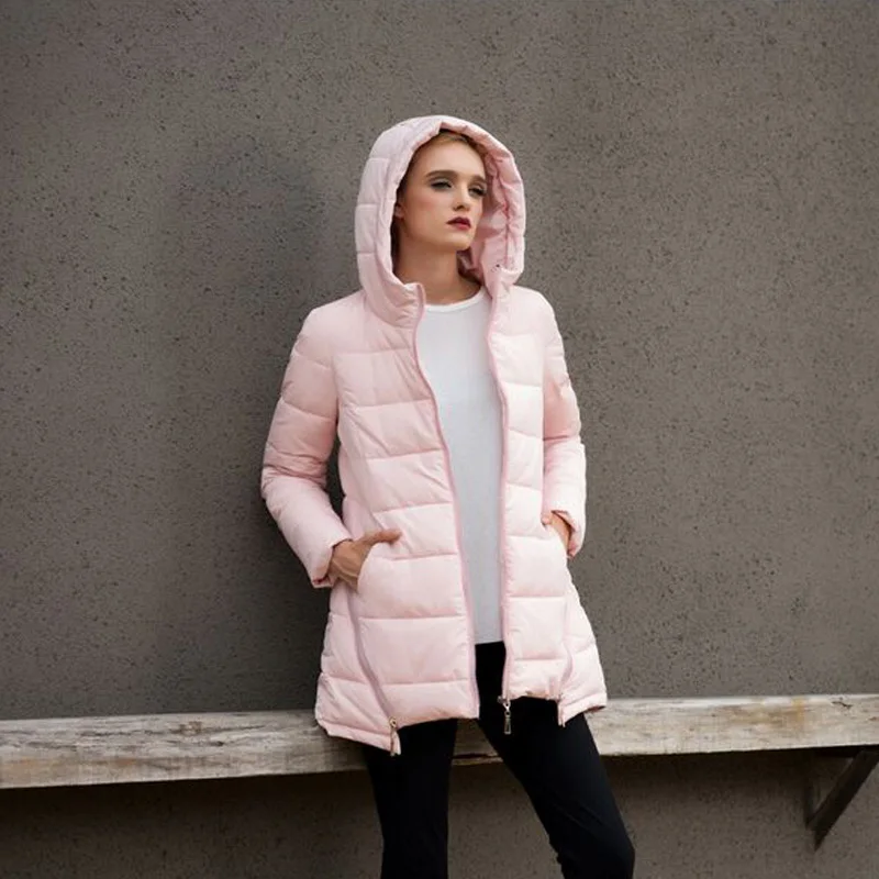 2018 зимняя куртка женская Новая модная парка Женская с капюшоном брендовая плюс